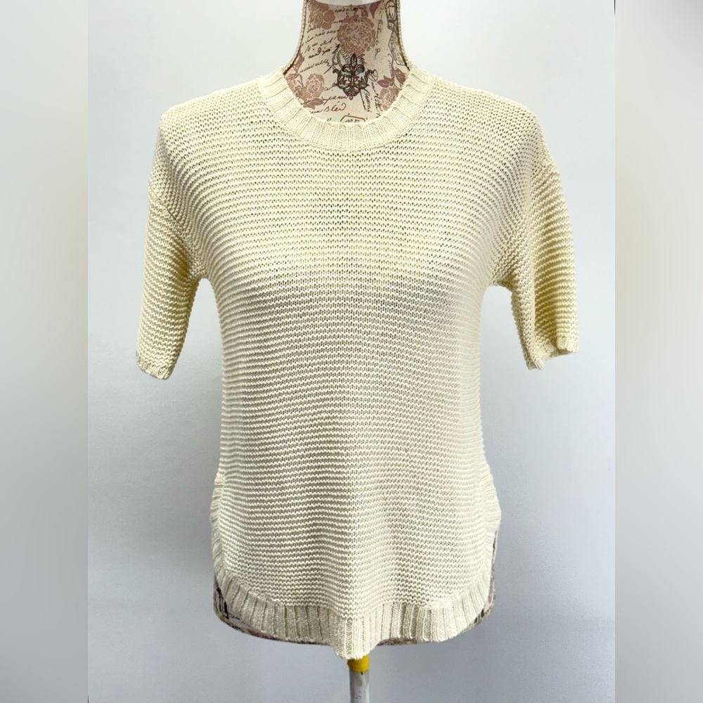LAUREN RALPH LAUREN Cream Black Label Crew Neck Sweater size XS